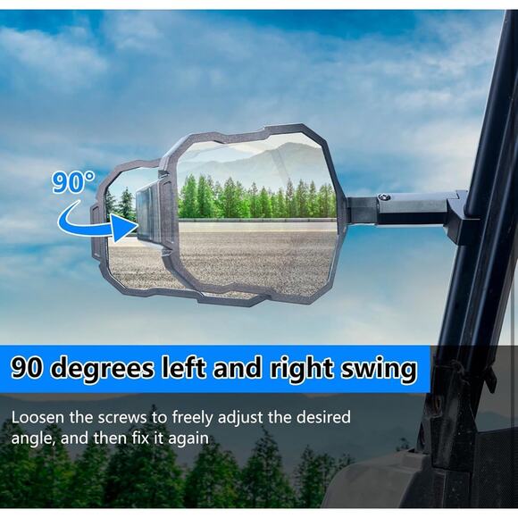 Rear View Mirrors for UTV – Fits Ranger XP 1000, Can-Am Maverick, Defender - Picture 5 of 9